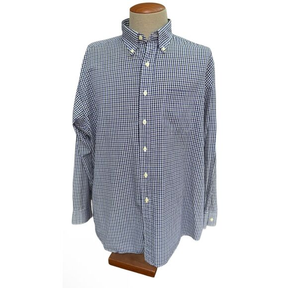 Brooks Brothers Men’s Button Down Blue/Black Plaid Shirt Sz. XL - Picture 1 of 8